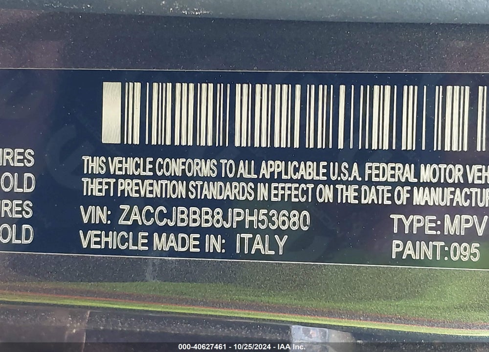 2018 JEEP RENEGADE LATITUDE 4X4 VIN: ZACCJBBB8JPH53680