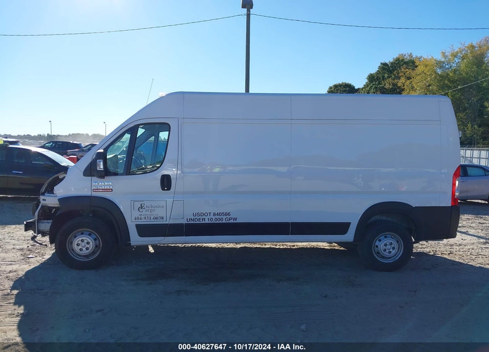 2021 RAM PROMASTER 2500 HIGH ROOF 159 WB VIN: 3C6LRVDG1ME508490