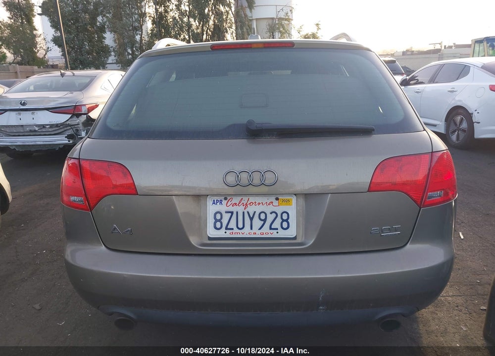 2007 AUDI A4 2.0T AVANT VIN: WAUKF78E87A209018