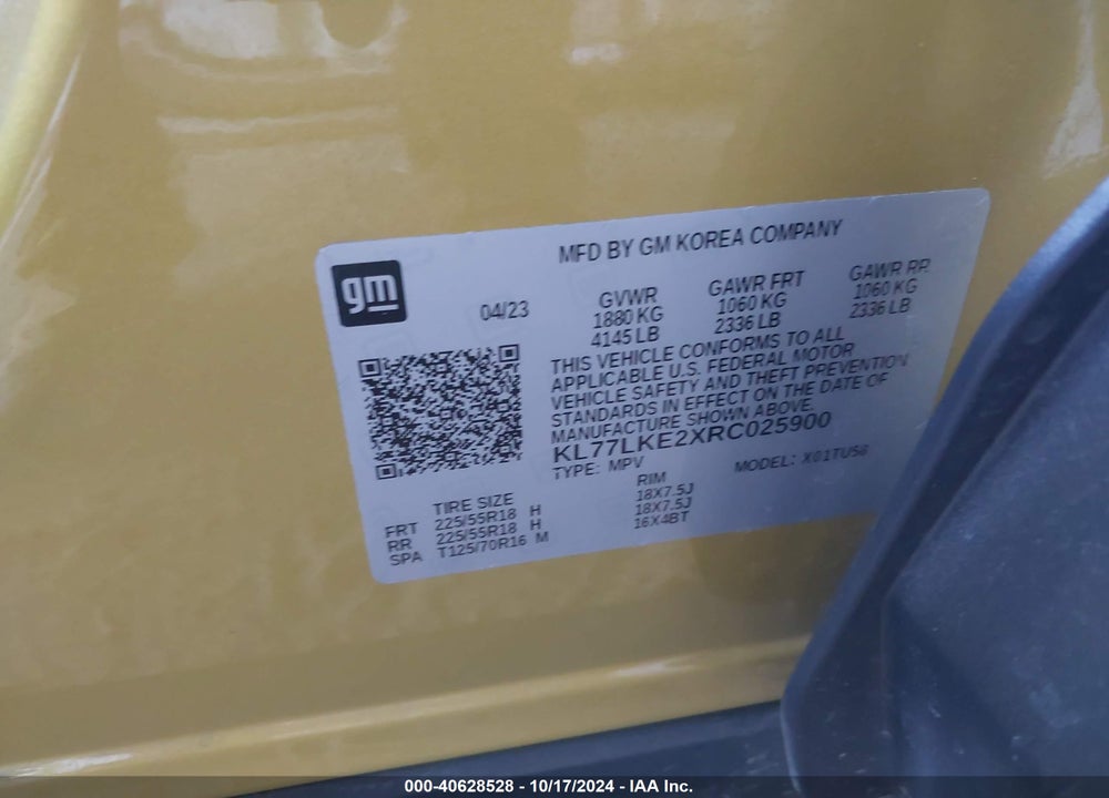 2024 CHEVROLET TRAX FWD ACTIV VIN: KL77LKE2XRC025900