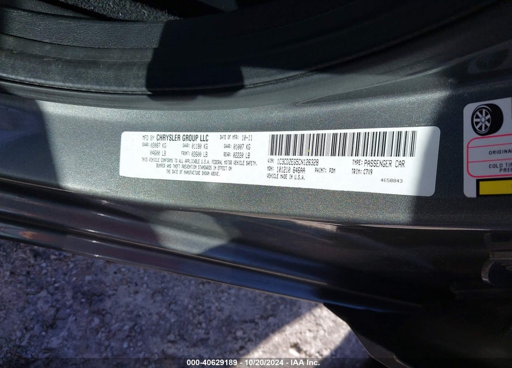 2012 DODGE AVENGER SXT PLUS VIN: 1C3CDZEG5CN126328
