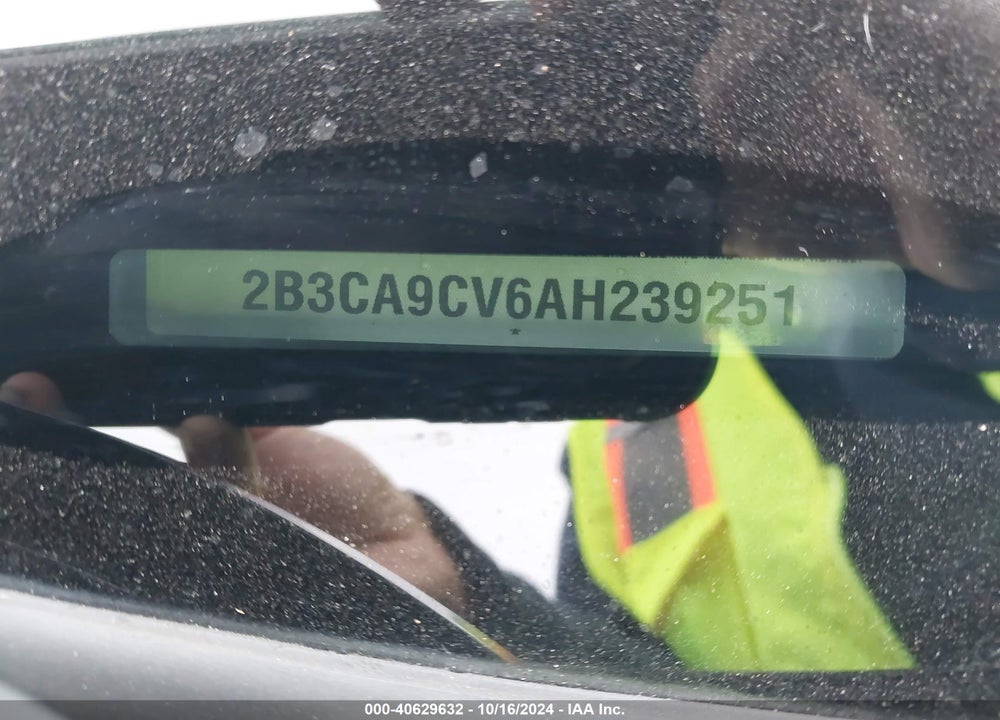 2010 DODGE CHARGER RALLYE VIN: 2B3CA9CV6AH239251