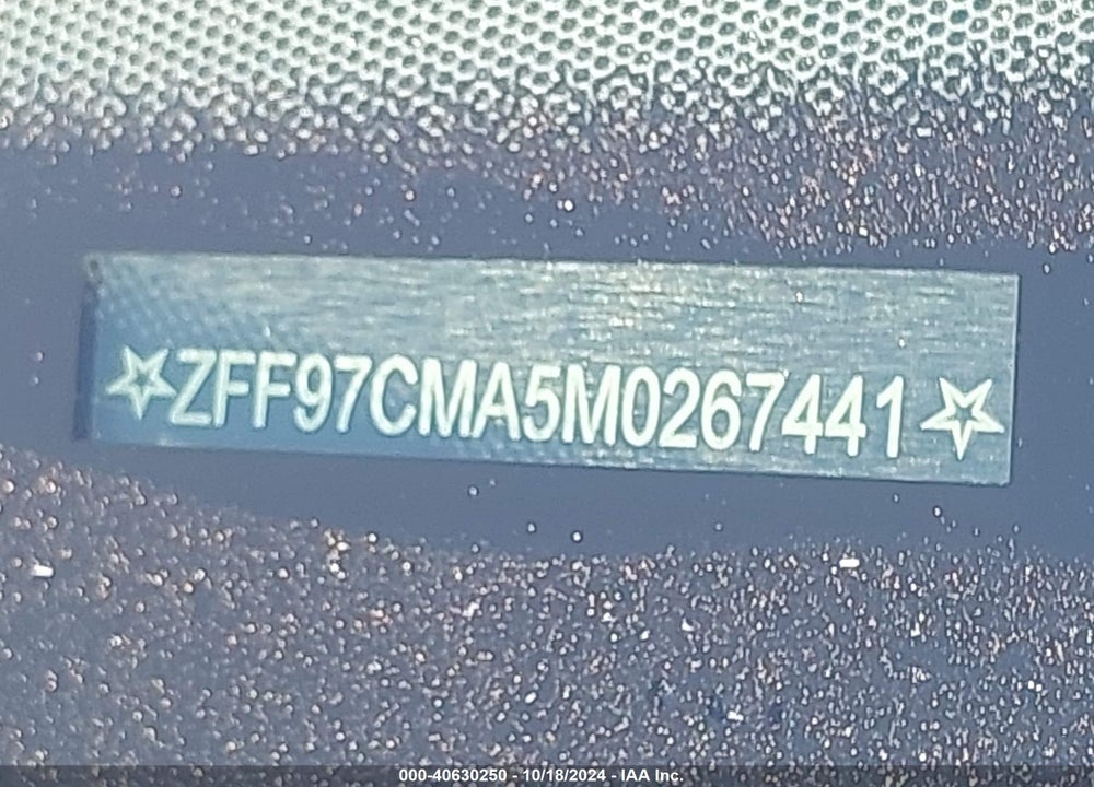 2021 FERRARI 812 GTS VIN: ZFF97CMA5M0267441