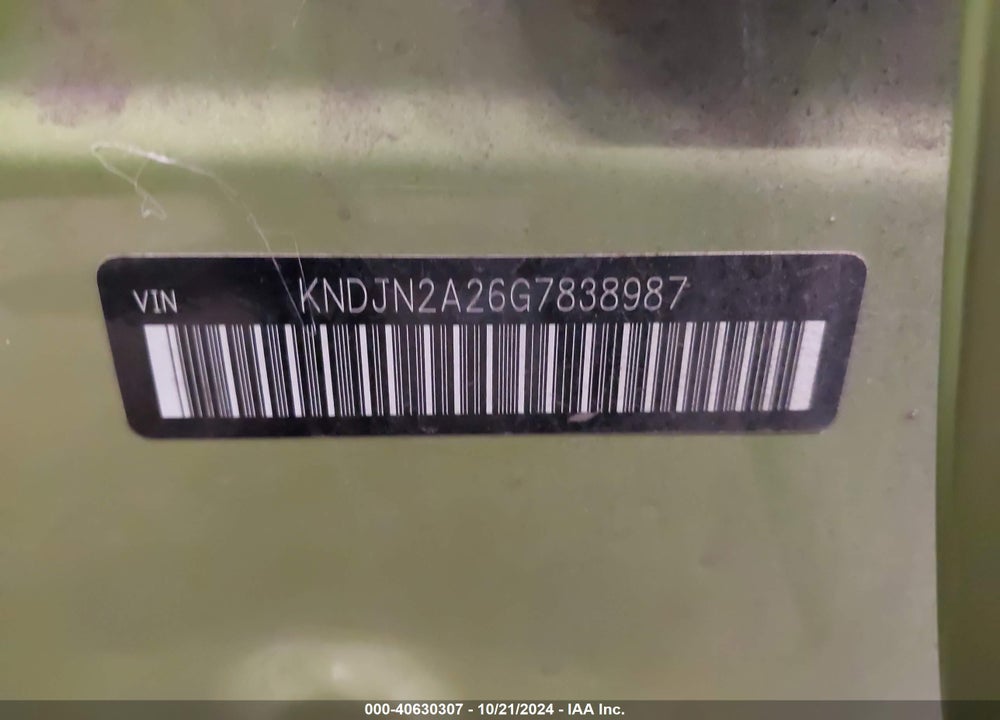 2016 KIA SOUL VIN: KNDJN2A26G7838987
