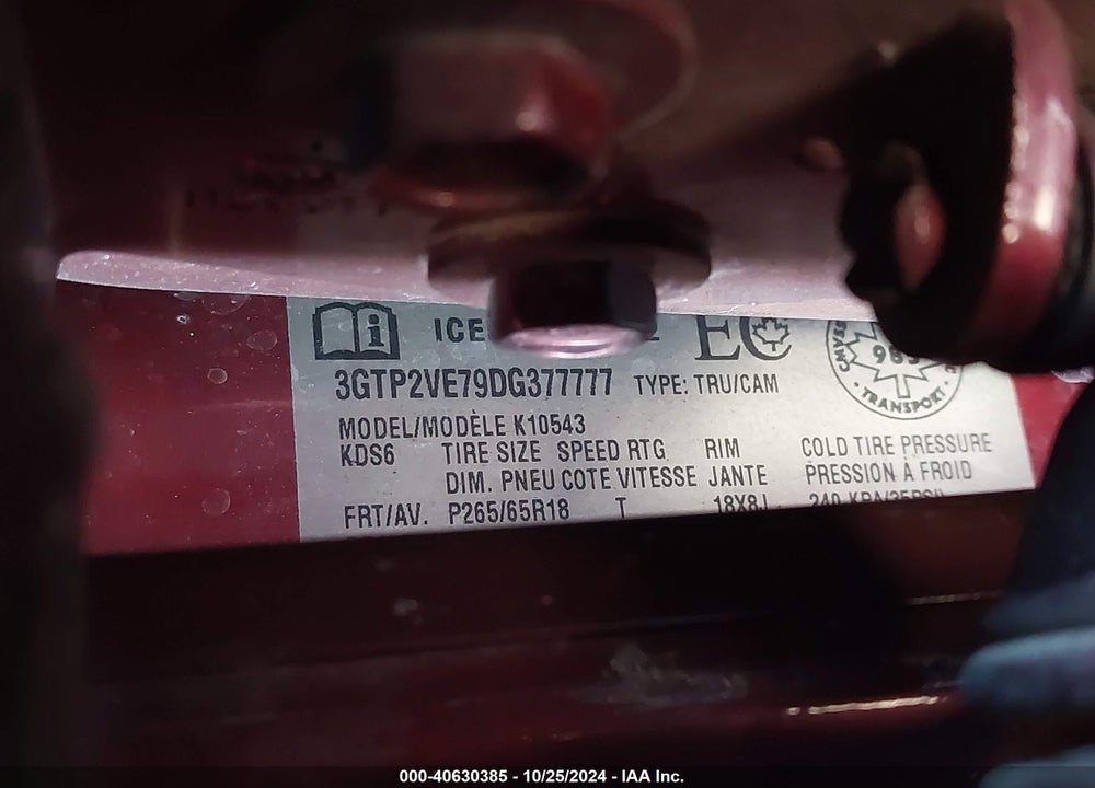 2013 GMC SIERRA 1500 SLE VIN: 3GTP2VE79DG377777