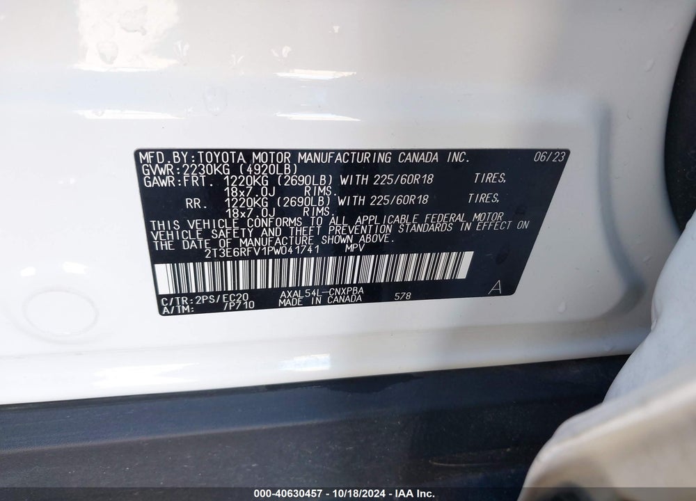 2023 TOYOTA RAV4 HYBRID XSE VIN: 2T3E6RFV1PW041741