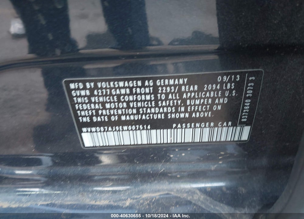 2014 VOLKSWAGEN GOLF 2.5L VIN: WVWDB7AJ9EW007514