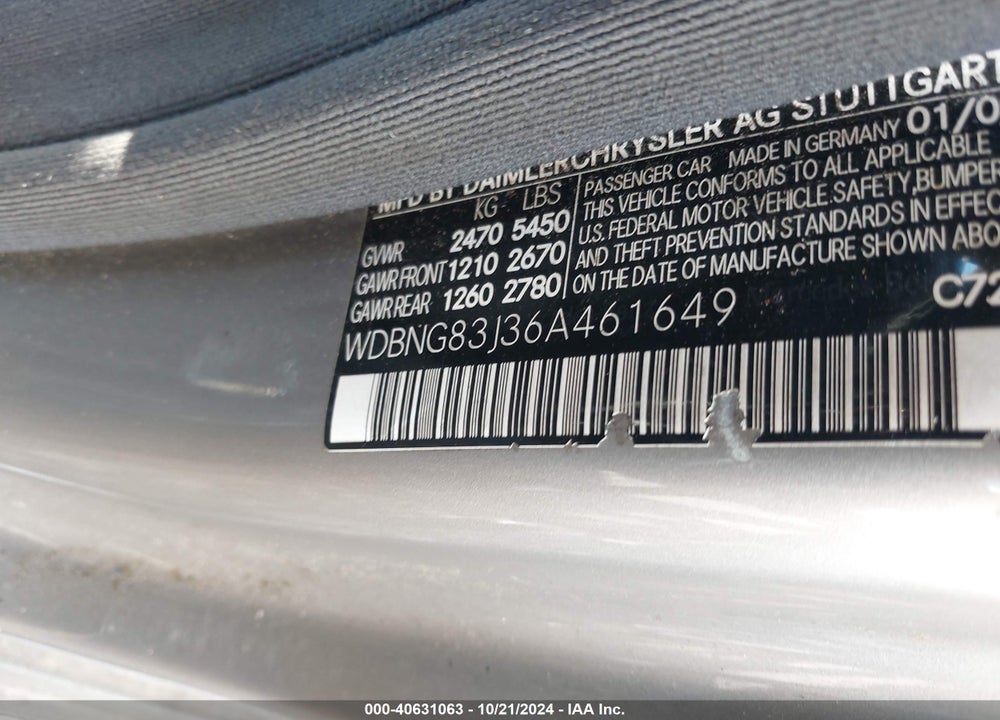 2006 MERCEDES-BENZ S 430 4MATIC VIN: WDBNG83J36A461649