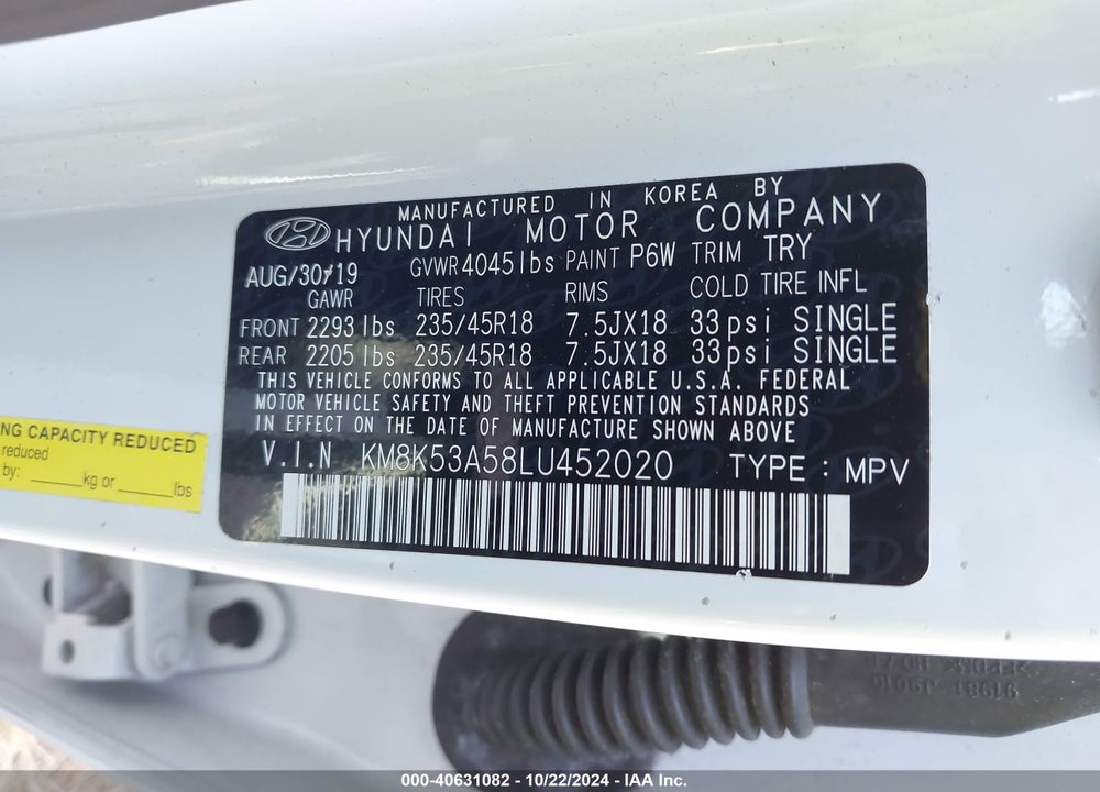 2020 HYUNDAI KONA ULTIMATE VIN: KM8K53A58LU452020