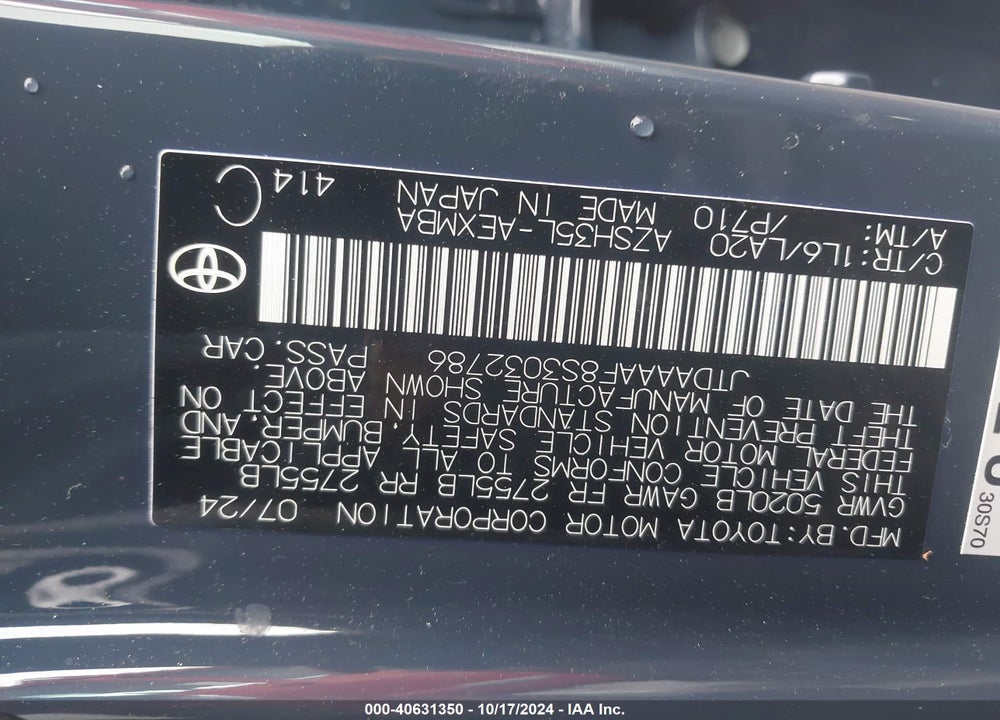2025 TOYOTA CROWN LIMITED VIN: JTDAAAAF8S3032786