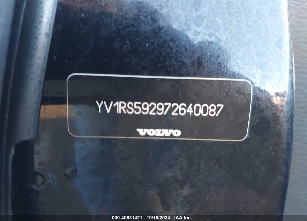 2007 VOLVO S60 2.5T VIN: YV1RS592972640087
