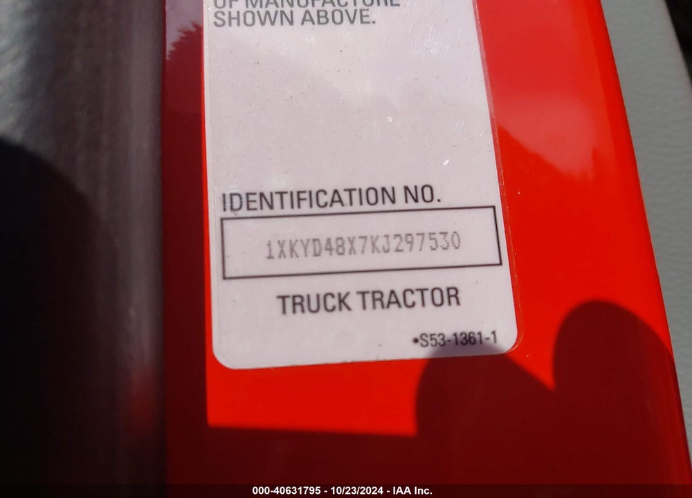 2019 KENWORTH T680 VIN: 1XKYD48X7KJ297530
