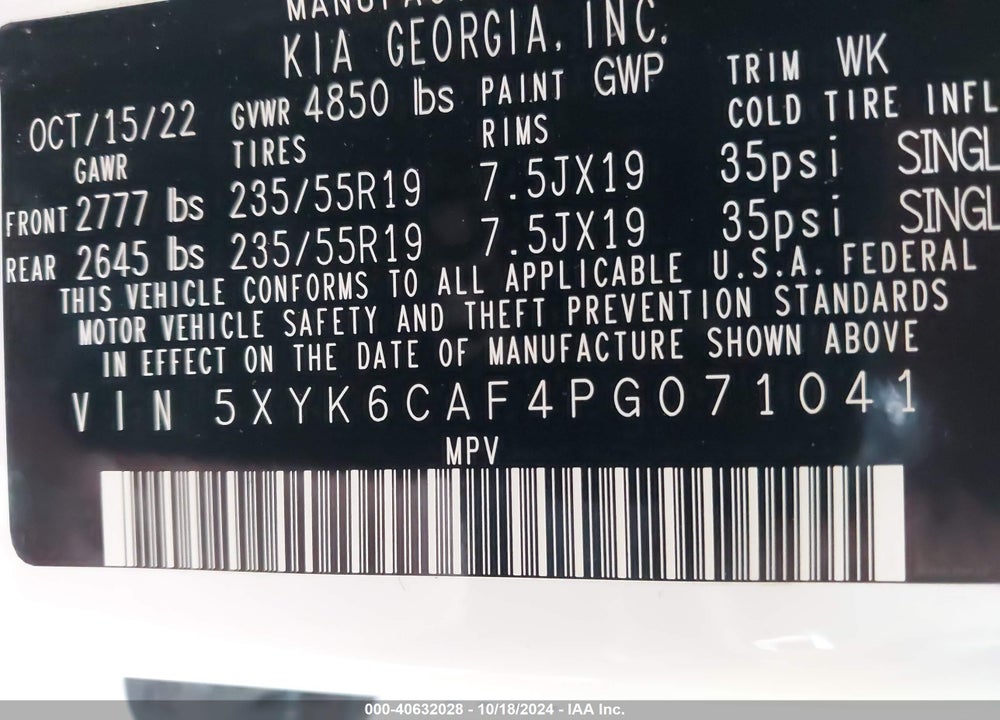 2023 KIA SPORTAGE X LINE VIN: 5XYK6CAF4PG071041