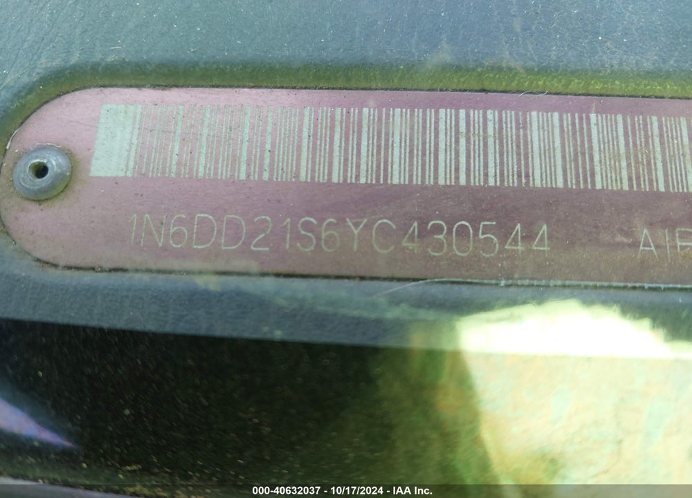 2000 NISSAN FRONTIER XE VIN: 1N6DD21S6YC430544