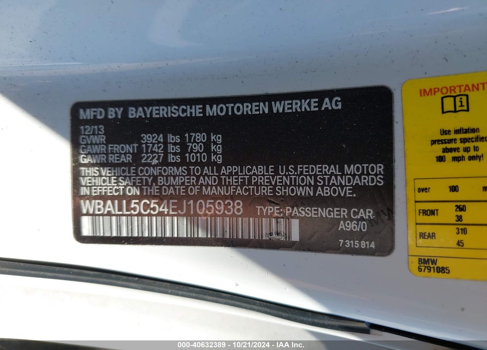 2014 BMW Z4 SDRIVE28I VIN: WBALL5C54EJ105938