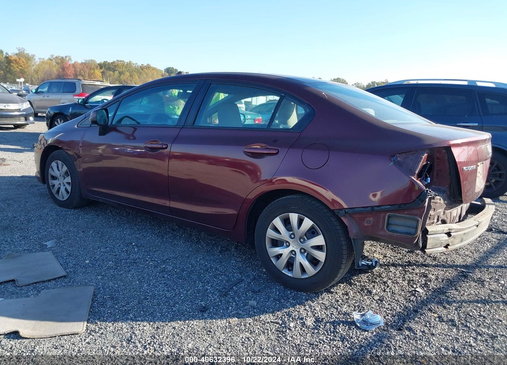 2012 HONDA CIVIC SDN LX VIN: 19XFB2F54CE382662
