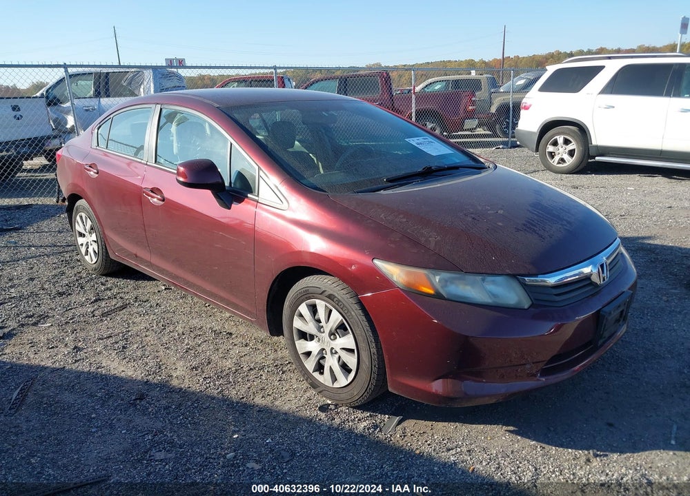 2012 HONDA CIVIC SDN LX VIN: 19XFB2F54CE382662