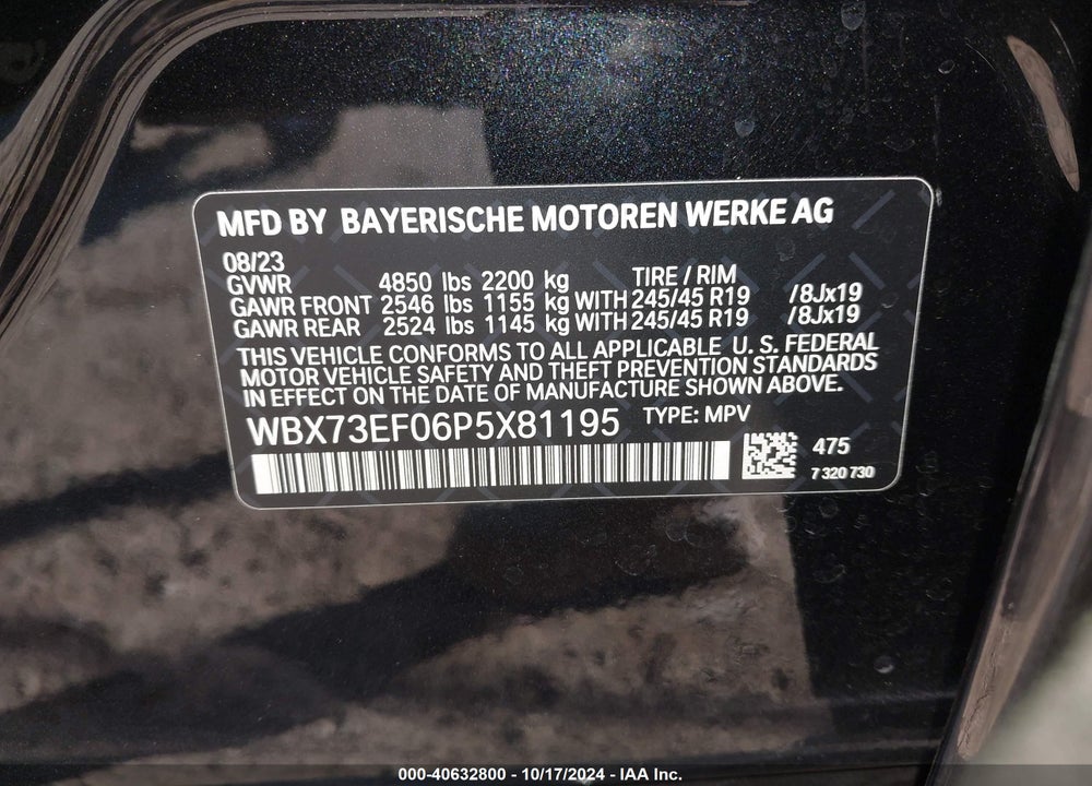 2023 BMW X1 XDRIVE28I VIN: WBX73EF06P5X81195