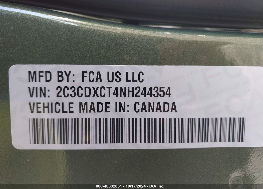 2022 DODGE CHARGER R/T VIN: 2C3CDXCT4NH244354
