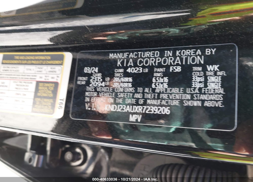 2024 KIA SOUL LX VIN: KNDJ23AUXR7239206