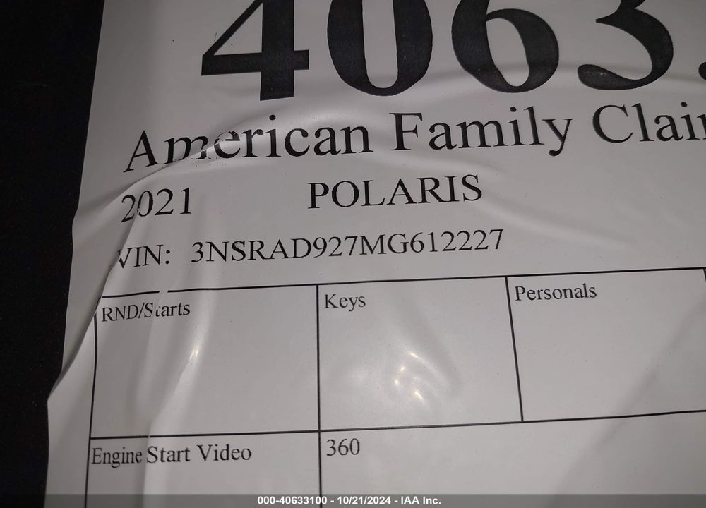 2021 POLARIS RZR PRO XP ULTIMATE VIN: 3NSRAD927MG612227
