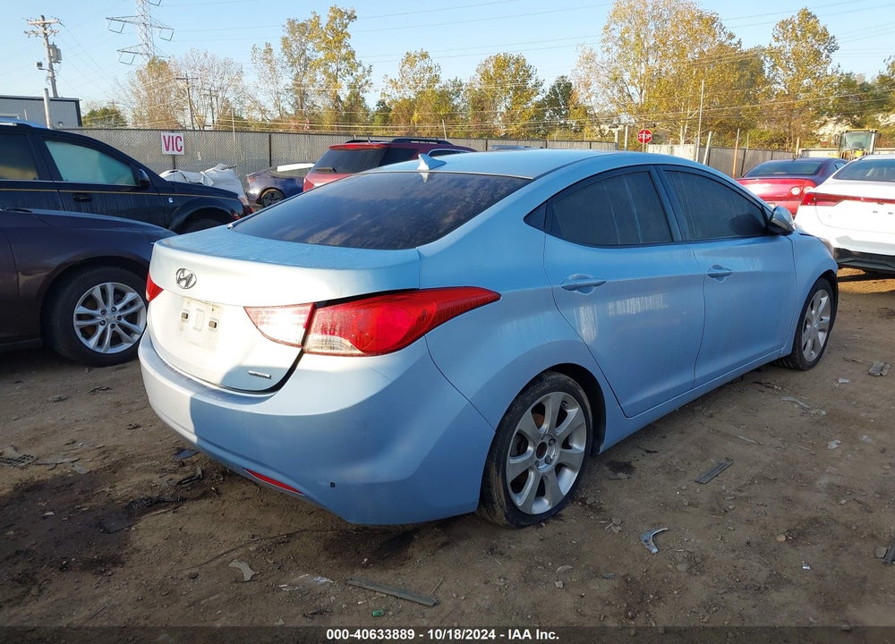 2011 HYUNDAI ELANTRA LIMITED (ULSAN PLANT) VIN: KMHDH4AE3BU130213