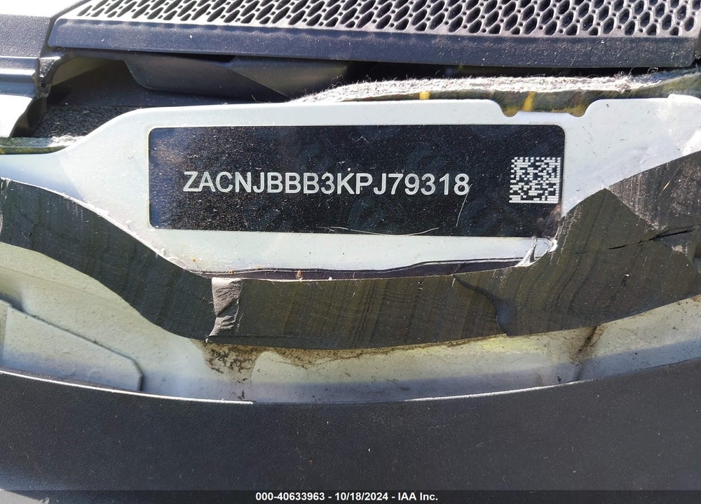 2019 JEEP RENEGADE LATITUDE 4X4 VIN: ZACNJBBB3KPJ79318
