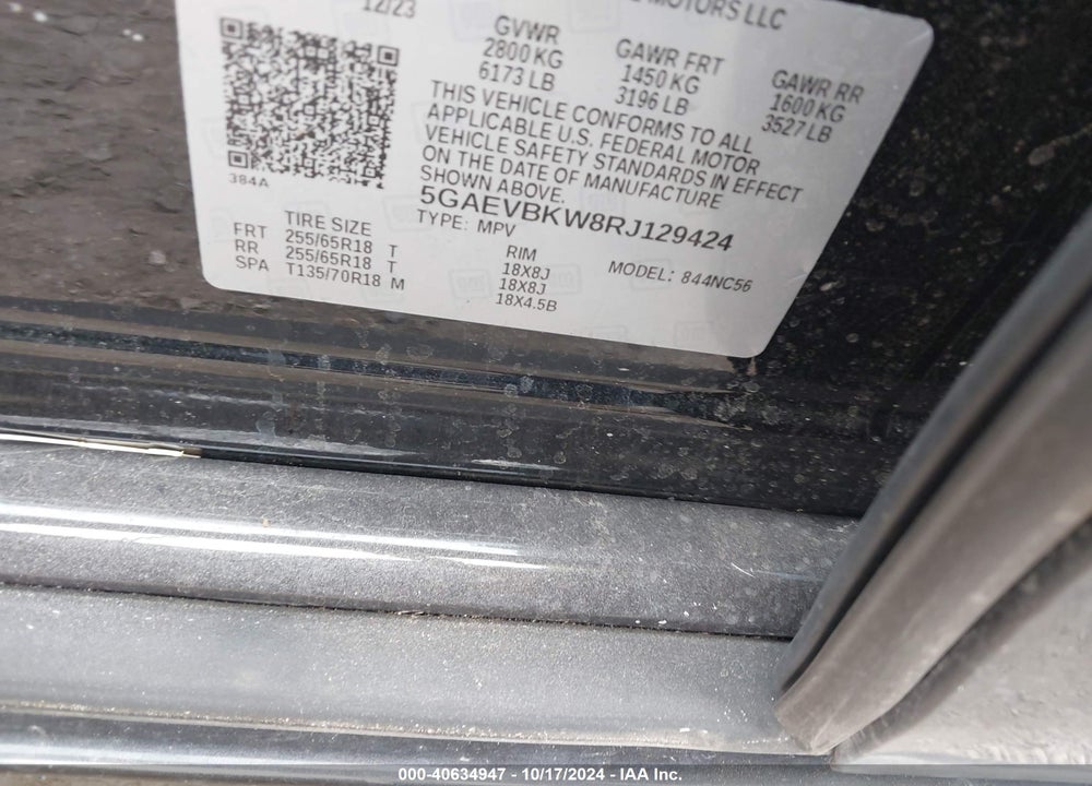 2024 BUICK ENCLAVE PREMIUM AWD VIN: 5GAEVBKW8RJ129424