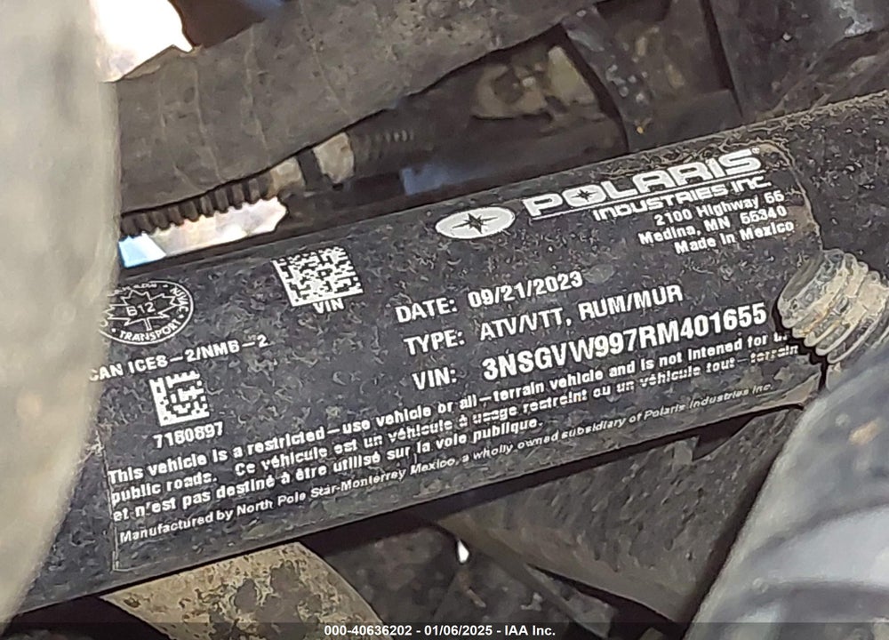 2024 POLARIS XPEDITION ADV 1000 NORTHSTAR VIN: 3NSGVW997RM401655