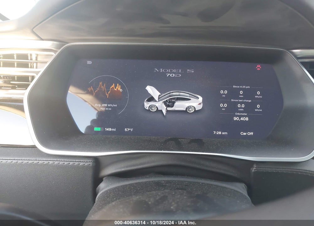 2015 TESLA MODEL S VIN: 5YJSA1E27FF114657