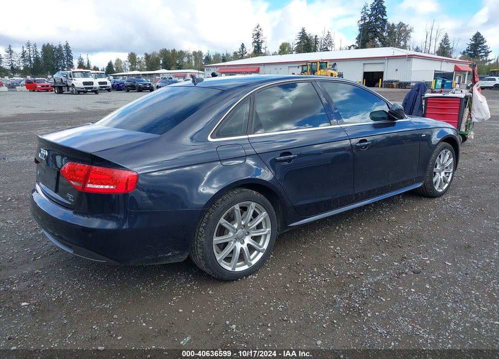 2012 AUDI A4 2.0T PREMIUM VIN: WAUFFAFL8CA114596