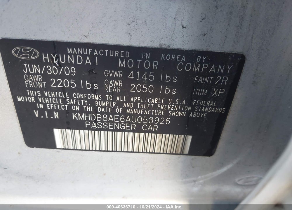 2010 HYUNDAI ELANTRA TOURING GLS VIN: KMHDB8AE6AU053926