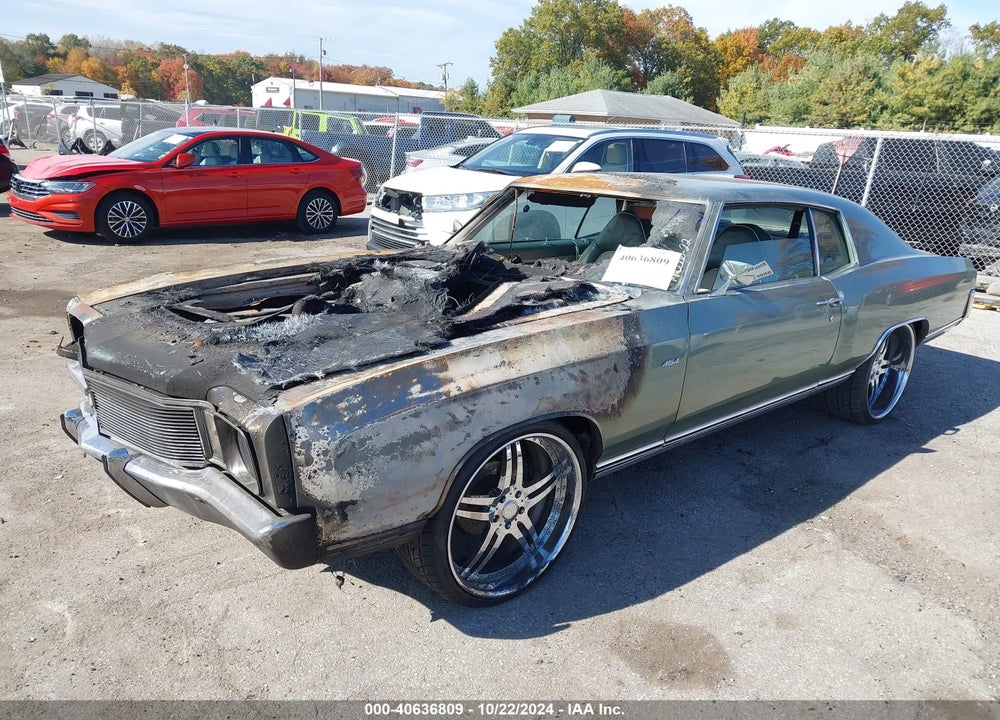 1972 CHEVROLET M CARLO VIN: 1H57J2K653818