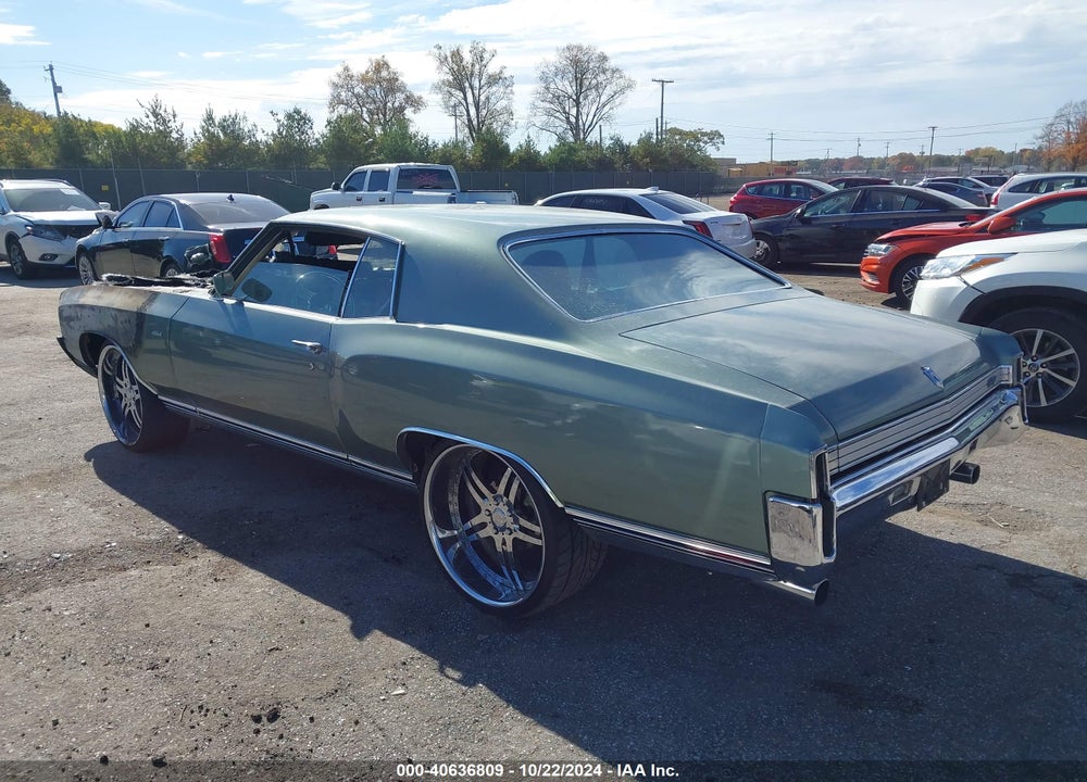1972 CHEVROLET M CARLO VIN: 1H57J2K653818