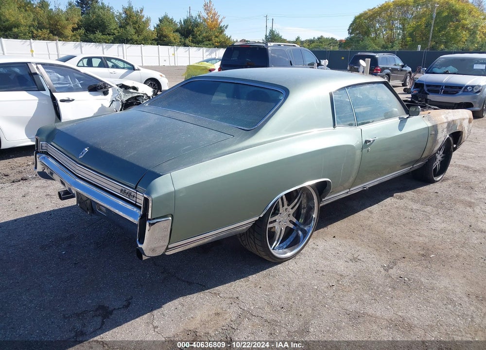 1972 CHEVROLET M CARLO VIN: 1H57J2K653818