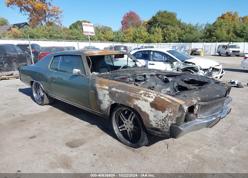 1972 CHEVROLET M CARLO VIN: 1H57J2K653818