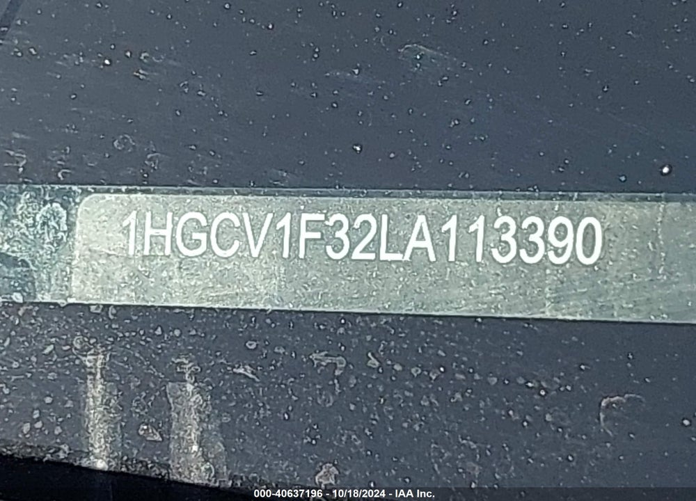 2020 HONDA ACCORD SPORT VIN: 1HGCV1F32LA113390