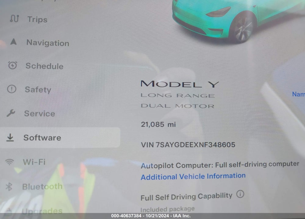 2022 TESLA MODEL Y LONG RANGE DUAL MOTOR ALL-WHEEL DRIVE VIN: 7SAYGDEEXNF348605
