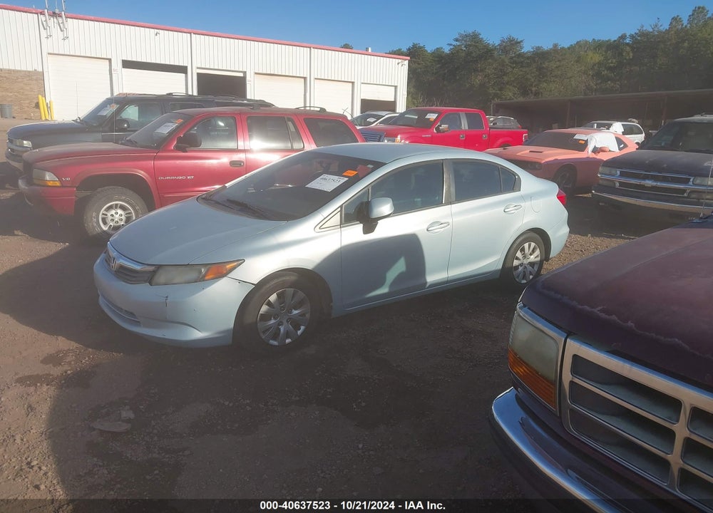 2012 HONDA CIVIC SDN LX VIN: 19XFB2F55CE075761