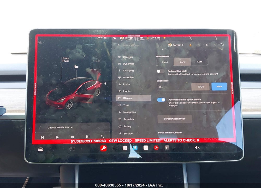 2020 TESLA MODEL 3 PERFORMANCE DUAL MOTOR ALL-WHEEL DRIVE VIN: 5YJ3E1EC2LF736063
