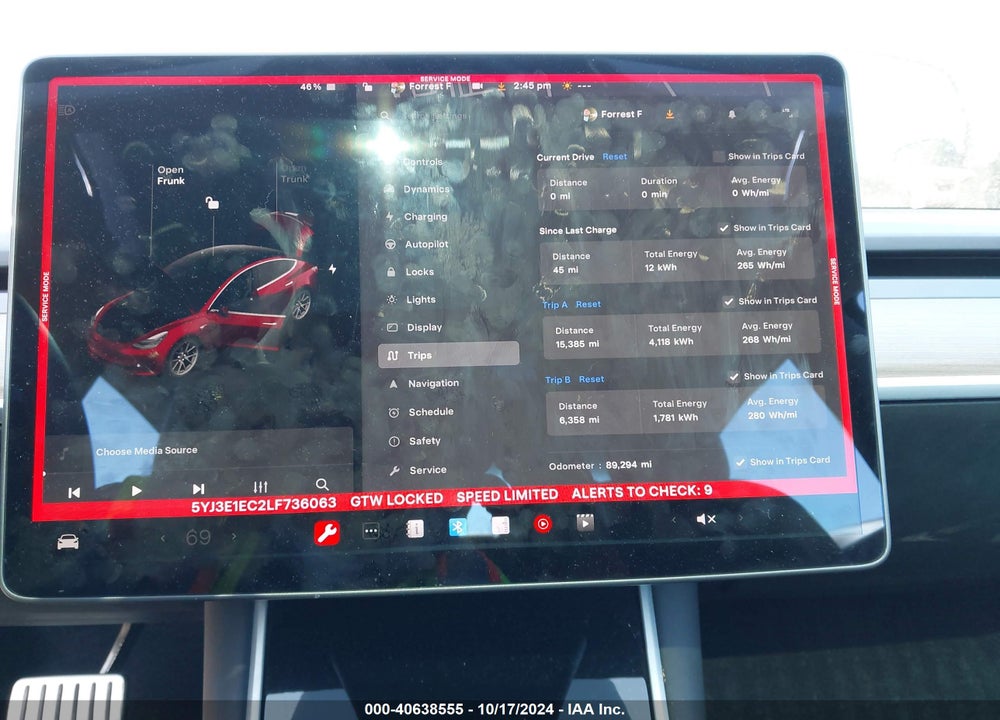 2020 TESLA MODEL 3 PERFORMANCE DUAL MOTOR ALL-WHEEL DRIVE VIN: 5YJ3E1EC2LF736063