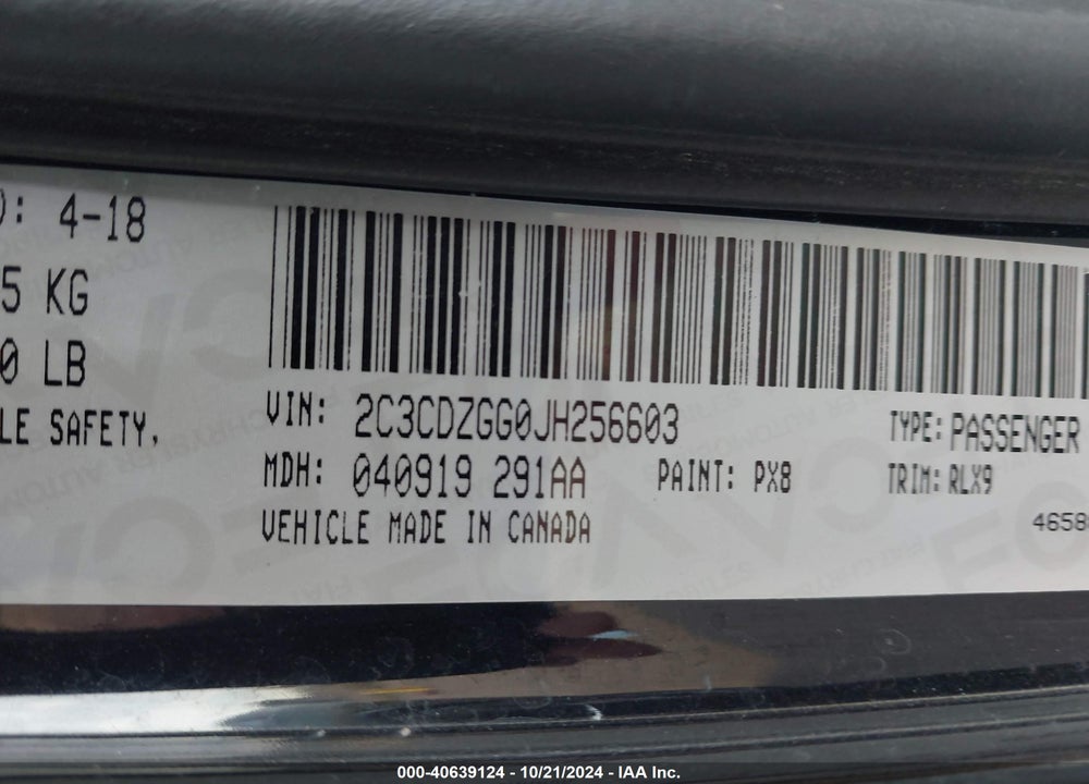 2018 DODGE CHALLENGER GT AWD VIN: 2C3CDZGG0JH256603