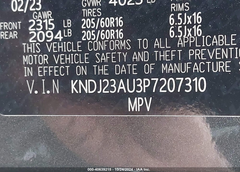 2023 KIA SOUL LX VIN: KNDJ23AU3P7207310