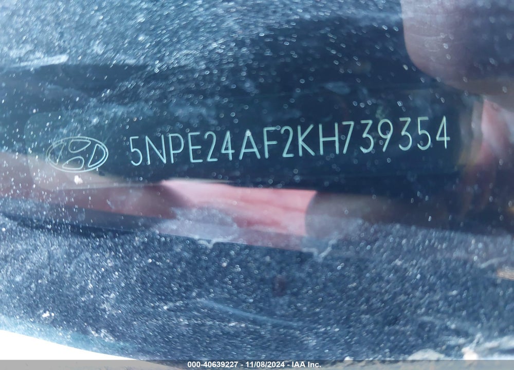 2019 HYUNDAI SONATA SE VIN: 5NPE24AF2KH739354