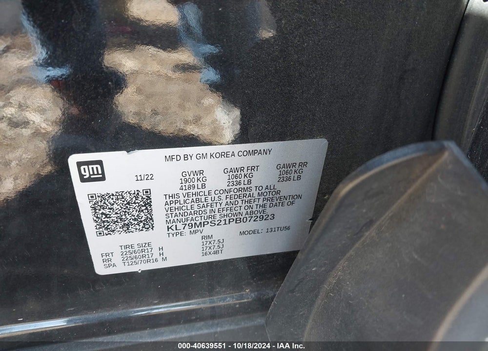 2023 CHEVROLET TRAILBLAZER FWD LT VIN: KL79MPS21PB072923