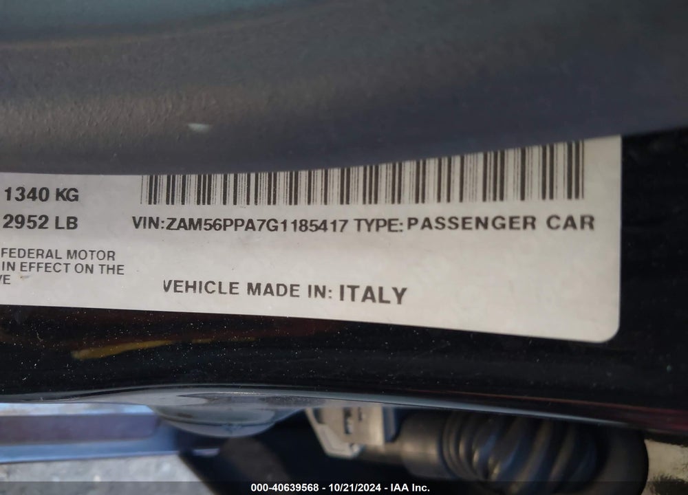2016 MASERATI QUATTROPORTE GTS VIN: ZAM56PPA7G1185417