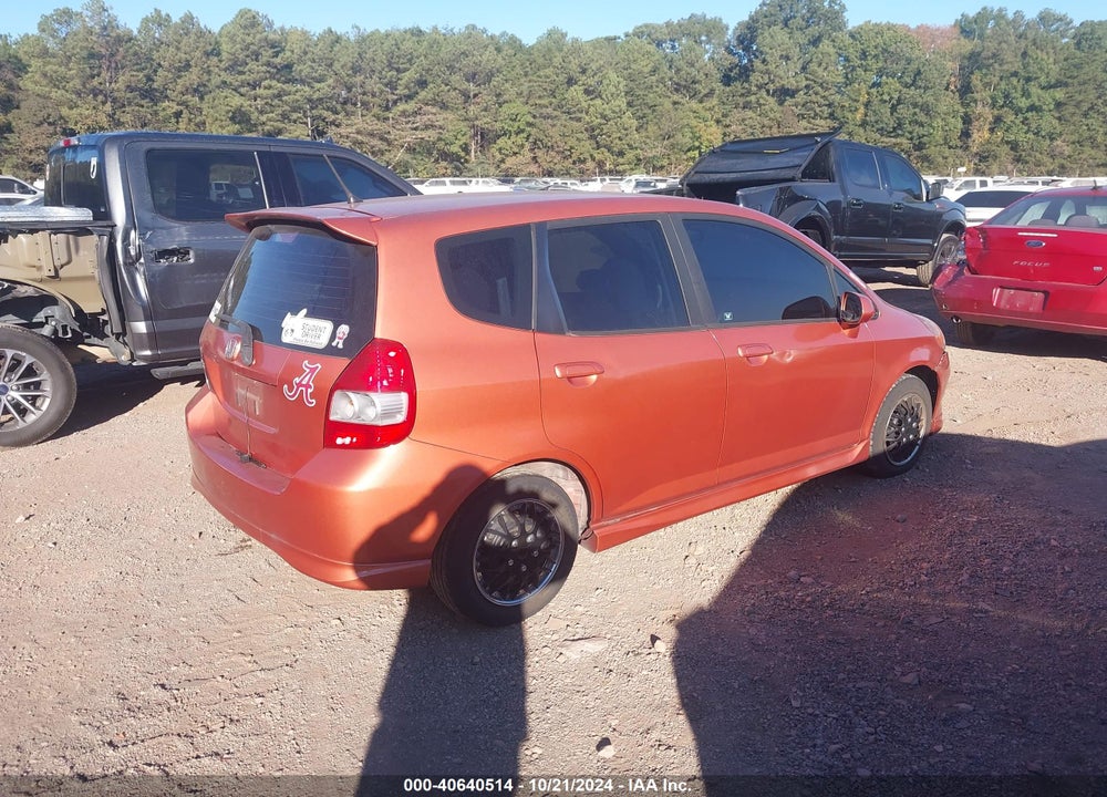 2007 HONDA FIT SPORT VIN: JHMGD38637S022987