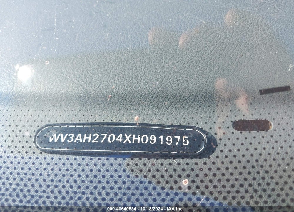 1999 VOLKSWAGEN EUROVAN MV VIN: WV3AH2704XH091975
