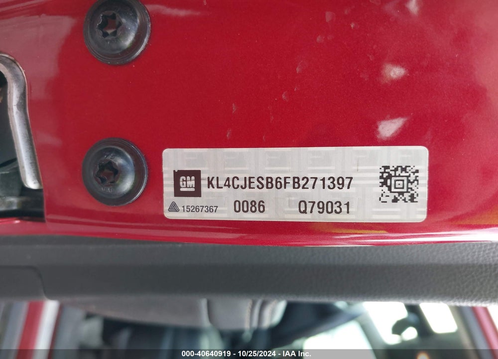 2015 BUICK ENCORE VIN: KL4CJESB6FB271397