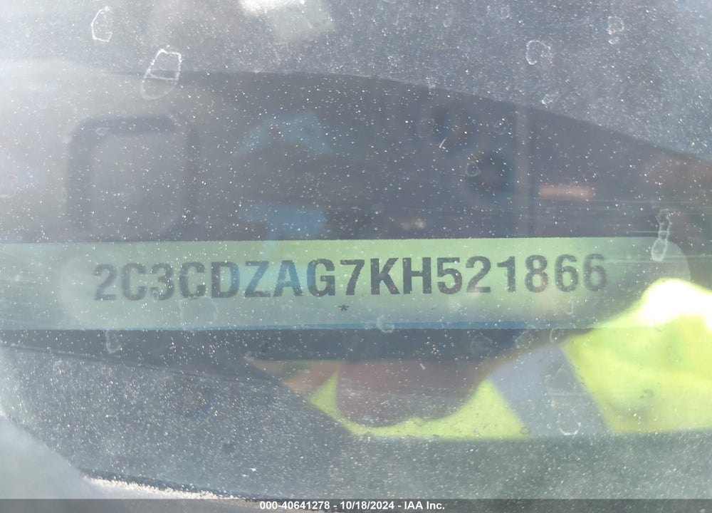 2019 DODGE CHALLENGER SXT VIN: 2C3CDZAG7KH521866